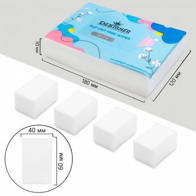 Серветки одноразові безворсові Дизайнер (білі), 500 шт. в упаковці